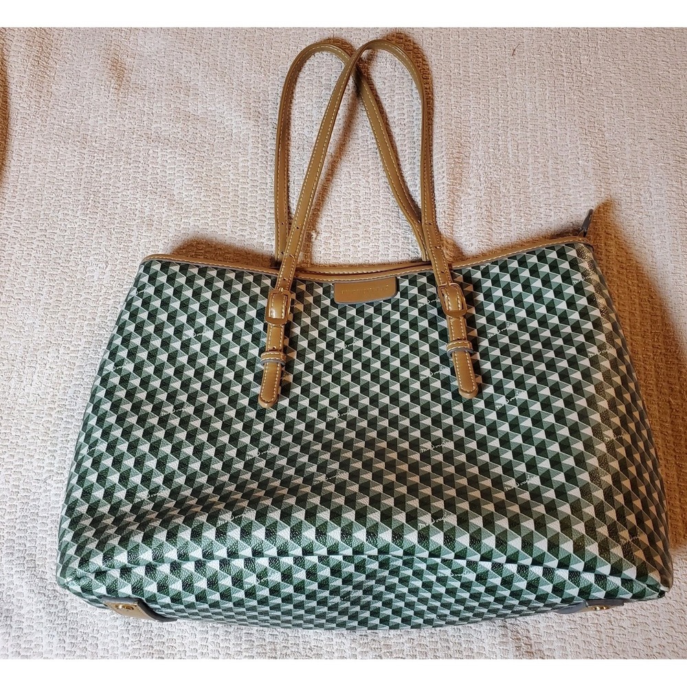 Mac Douglas Everton Paloma Geometric Green Diamond Pattern Shoulder‎ Tote Bag
